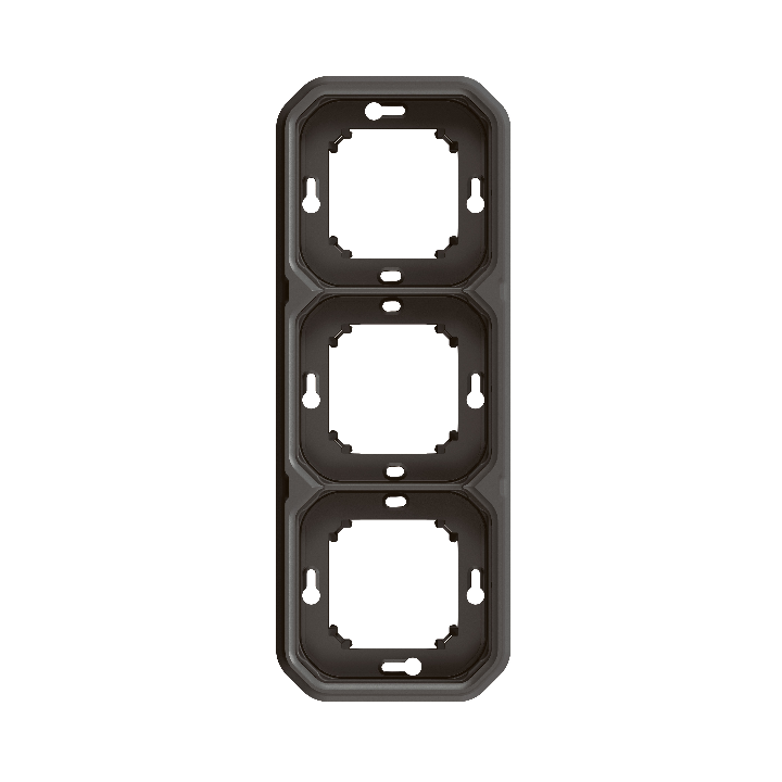 Legrand - Plexo L - Support plaque étanche - Encastré - 3 postes - Horizontal ou vertical - Anthracite - Réf : 069608L