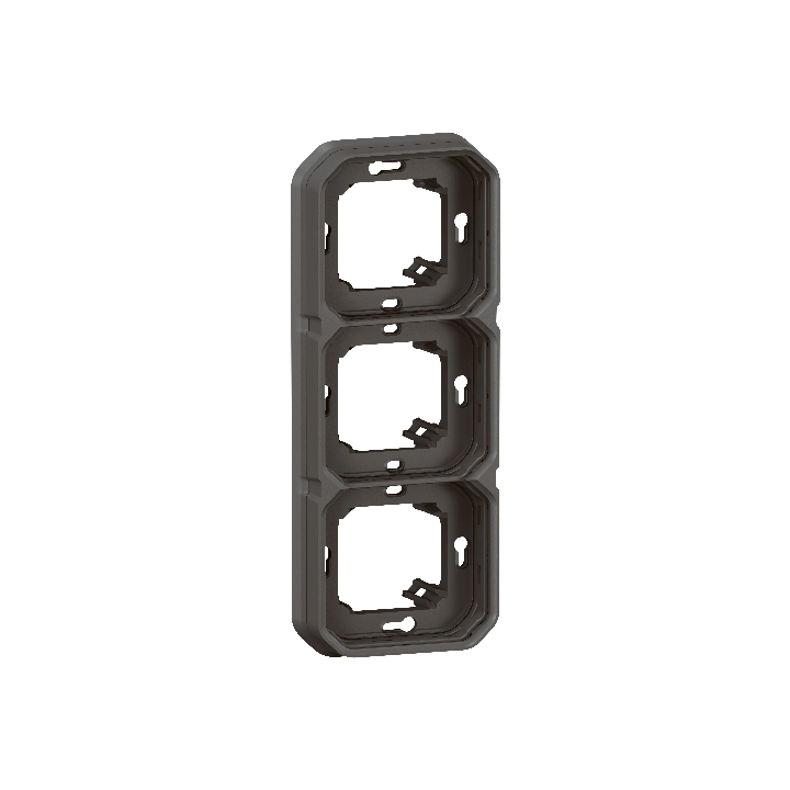 Legrand - Plexo L - Support plaque étanche - Encastré - 3 postes - Horizontal ou vertical - Anthracite - Réf : 069608L