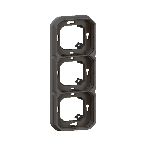 Legrand - Plexo L - Support plaque étanche - Encastré - 3 postes - Horizontal ou vertical - Anthracite - Réf : 069608L