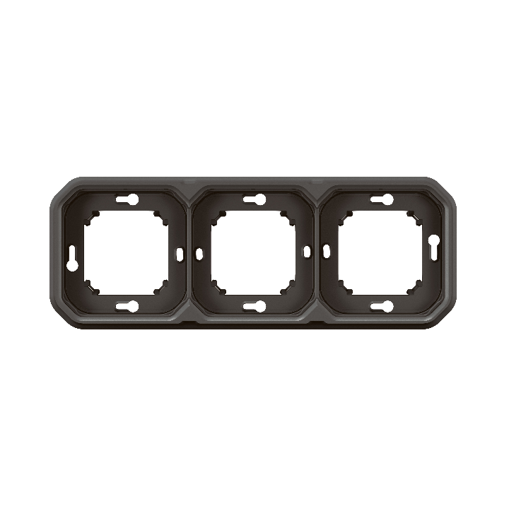 Legrand - Plexo L - Support plaque étanche - Encastré - 3 postes - Horizontal ou vertical - Anthracite - Réf : 069608L