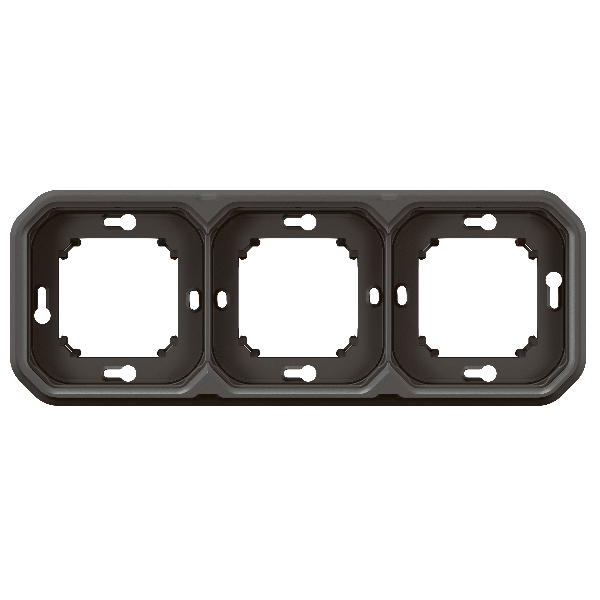 Legrand - Plexo L - Support plaque étanche - Encastré - 3 postes - Horizontal ou vertical - Anthracite - Réf : 069608L