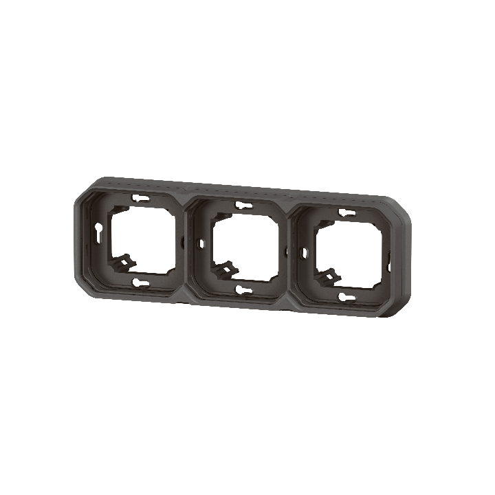 Legrand - Plexo L - Support plaque étanche - Encastré - 3 postes - Horizontal ou vertical - Anthracite - Réf : 069608L