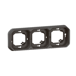 Legrand - Plexo L - Support plaque étanche - Encastré - 3 postes - Horizontal ou vertical - Anthracite - Réf : 069608L