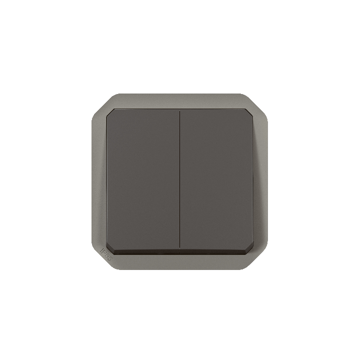 Legrand - Plexo L - Commande double - 3 fonctions - composable - IP55/IK08 - Anthracite - Réf : 069805L