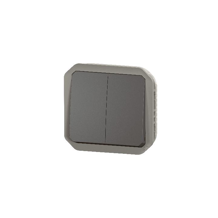 Legrand - Plexo L - Commande double - 3 fonctions - composable - IP55/IK08 - Anthracite - Réf : 069805L