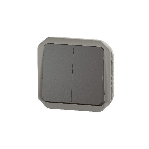 Legrand - Plexo L - Commande double - 3 fonctions - composable - IP55/IK08 - Anthracite - Réf : 069805L