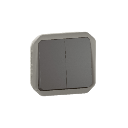 Legrand - Plexo L - Commande double - 3 fonctions - composable - IP55/IK08 - Anthracite - Réf : 069805L