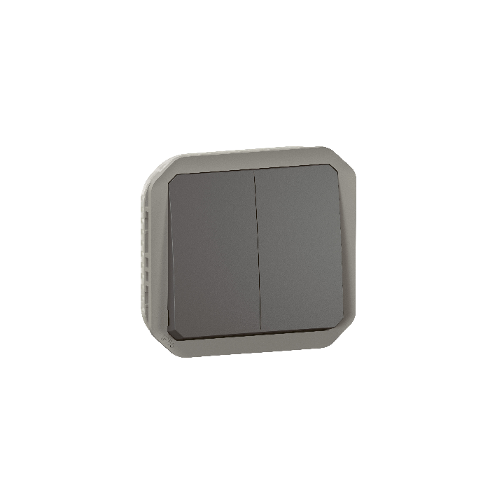 Legrand - Plexo L - Commande double - 3 fonctions - composable - IP55/IK08 - Anthracite - Réf : 069805L