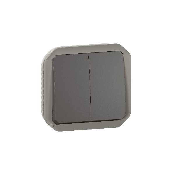 Legrand - Plexo L - Commande double - 3 fonctions - composable - IP55/IK08 - Anthracite - Réf : 069805L