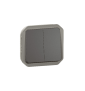 Legrand - Plexo L - Commande double - 3 fonctions - composable - IP55/IK08 - Anthracite - Réf : 069805L