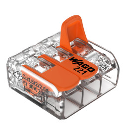 WAGO - LOT de 3 Bornes auto fils Souple / Rigide 3 x (0.5 à 6mm2) - Réf : WAG 221-613x3