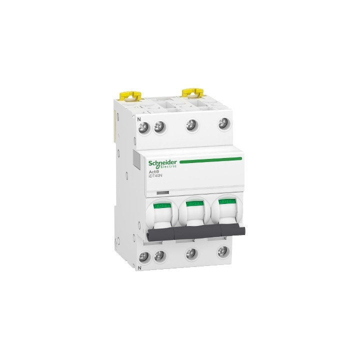 Schneider - Acti9 IDT40N - disjoncteur modulaire - 3p+n D 25A 6000A/10KA - A9P34725
