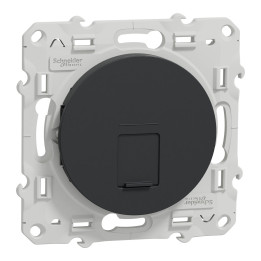 Schneider - Odace 2011 - Prise RJ45 Grade 3 - CAT6A STP - Multimédia+ (longue distance) - Anthracite - Réf : S540477
