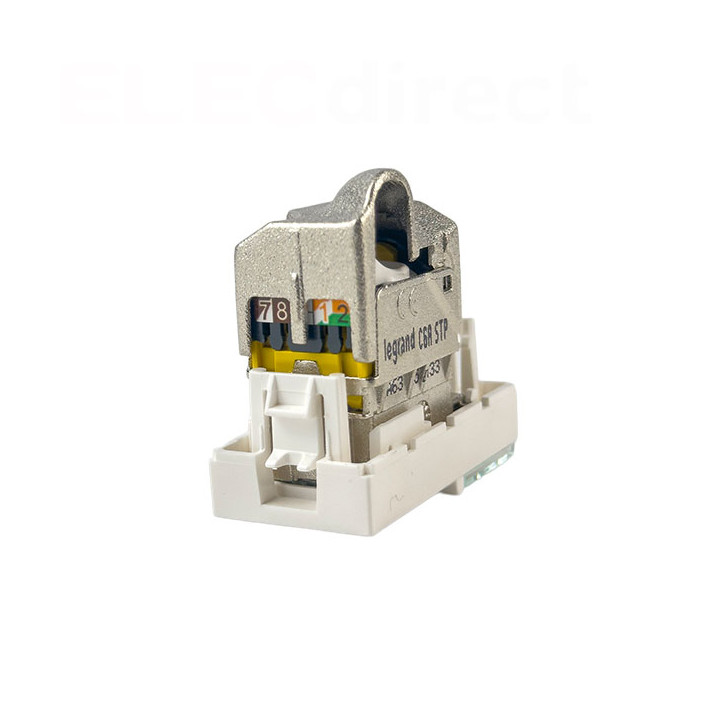 Legrand - Mosaic - Prise RJ 45 - Cat.6A - STP - Blindage métal - 1 module - Blanc - Réf : 076573