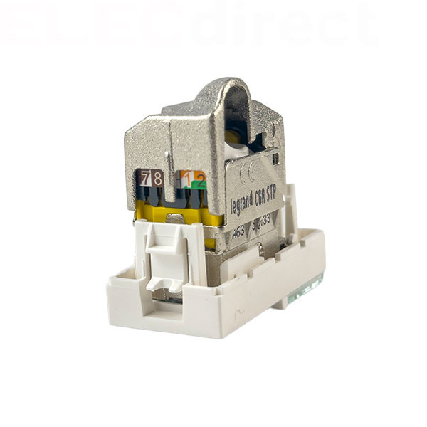 Legrand - Mosaic - Prise RJ 45 - Cat.6A - STP - Blindage métal - 1 module - Blanc - Réf : 076573