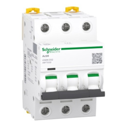 Schneider - Acti9 - iC60N - Disjoncteur - 3P - 32A - 6kA - courbe D - Réf : A9F75332