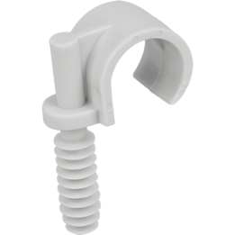 Eur'Ohm - Lot de 100 Clips avec cheville type parapluie pour tubes ou gaine de Ø16 mm - Gris - Réf : 43430