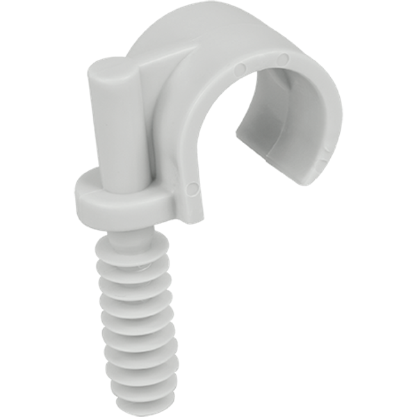 Eur'Ohm - Lot de 100 Clips avec cheville type parapluie pour tubes ou gaine de Ø16 mm - Gris - Réf : 43430