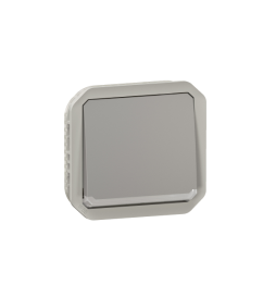 Legrand - Plexo L - Interrupteur témoin/lumineux avec voyant - 10A - 250V - IP55/IK08 - Composable - Gris - Ref : 069512L