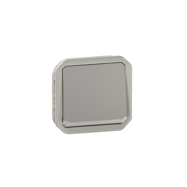 Legrand - Plexo L - Interrupteur témoin/lumineux avec voyant - 10A - 250V - IP55/IK08 - Composable - Gris - Ref : 069512L
