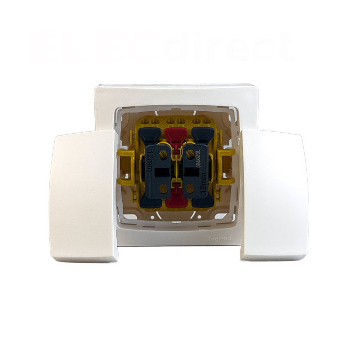 Legrand - Oteo - Transformeur double 5 en 1 - Interrupteur/Va et vient ou Poussoir double - Blanc - Ref : 086020L