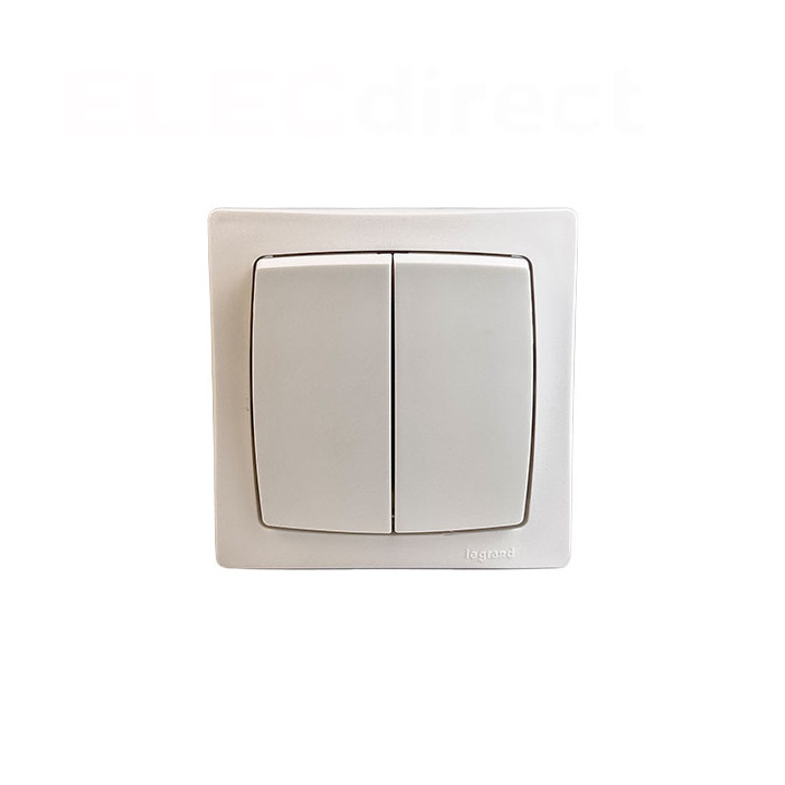 Legrand - Oteo - Transformeur double 5 en 1 - Interrupteur/Va et vient ou Poussoir double - Blanc - Ref : 086020L