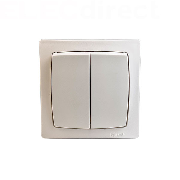 Legrand - Oteo - Transformeur double 5 en 1 - Interrupteur/Va et vient ou Poussoir double - Blanc - Ref : 086020L