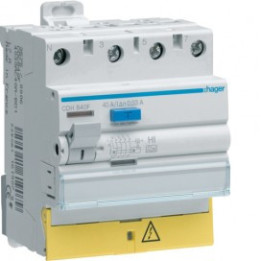 HAGER - Inter dif - 3P+N 63A - 30mA - type A HI - à bornes décalées - Réf : CDH863F
