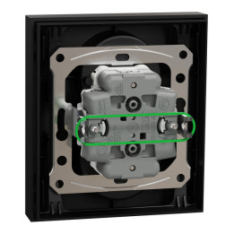 Schneider - Odace 2025 - Double prise de courant 2P+T avec plaque - 1 poste - Noir onyx - Réf : S941089