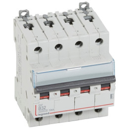 Disjoncteur DX³6000 10kA arrivée haute et départ bas à vis 4P 400V - 32A - courbe B - 4 modules - Réf : 407598