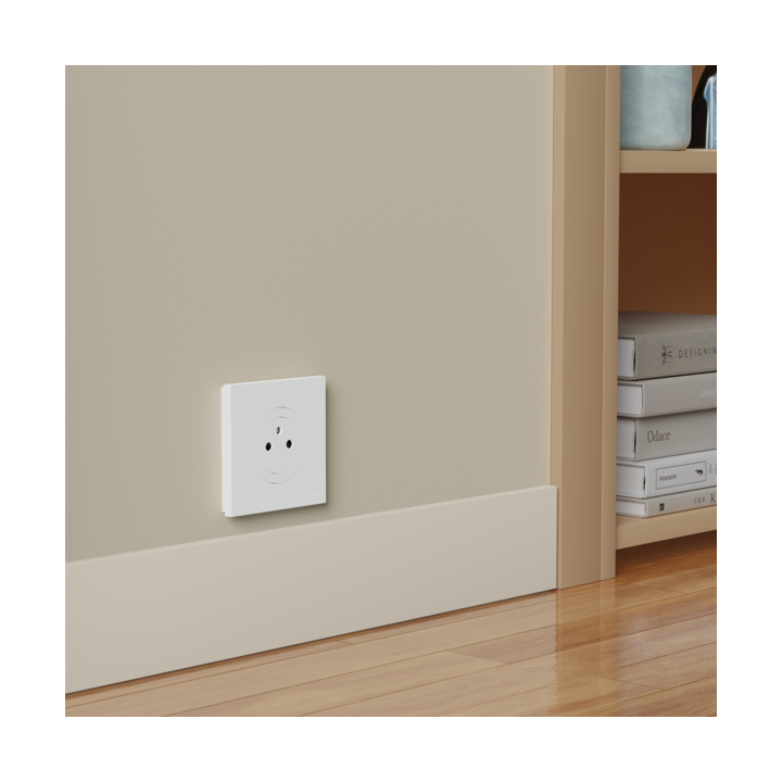 Schneider - Odace 2025 - LOT de 120 Prises de courant 2P+T affleurante - Blanc craie - Réf. : S920052 x 120