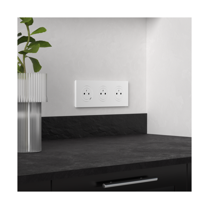Schneider - Odace 2025 - LOT de 120 Prises de courant 2P+T affleurante - Blanc craie - Réf. : S920052 x 120