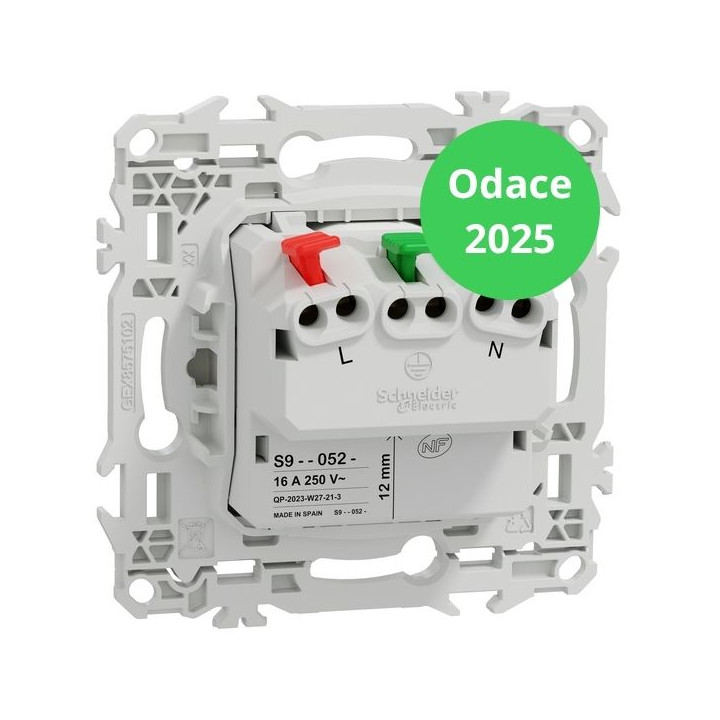 Schneider - Odace 2025 - LOT de 120 Prises de courant 2P+T affleurante - Blanc craie - Réf. : S920052 x 120