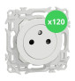 Schneider - Odace 2025 - LOT de 120 Prises de courant 2P+T affleurante - Blanc craie - Réf. : S920052 x 120