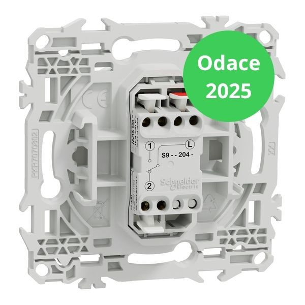 Schneider - Odace 2025 - LOT de 10 Va et Vient ou Poussoir - 10AX - Blanc craie - Réf : S920204 x 10