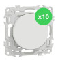 Schneider - Odace 2025 - LOT de 10 Va et Vient ou Poussoir - 10AX - Blanc craie - Réf : S920204 x 10