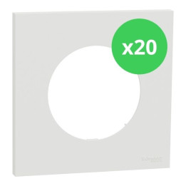 Schneider - Odace 2025 - LOT de 20 Plaque de finition 1 poste - Blanc craie - Réf : S920702 x 20