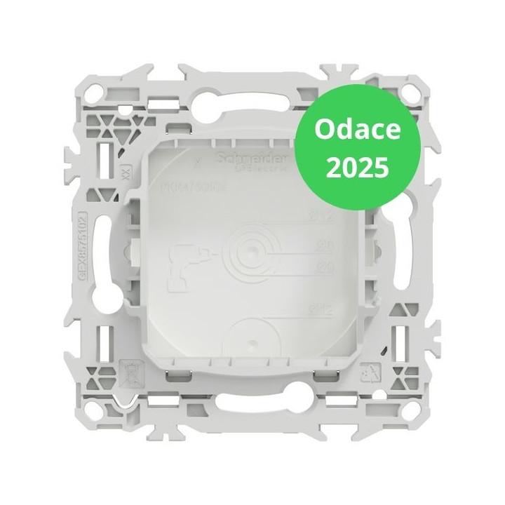Schneider - Odace 2025 - LOT de 10 Obturateurs - Pré-perçage pour sortie de câble - Blanc craie - Réf : S920666 x 10
