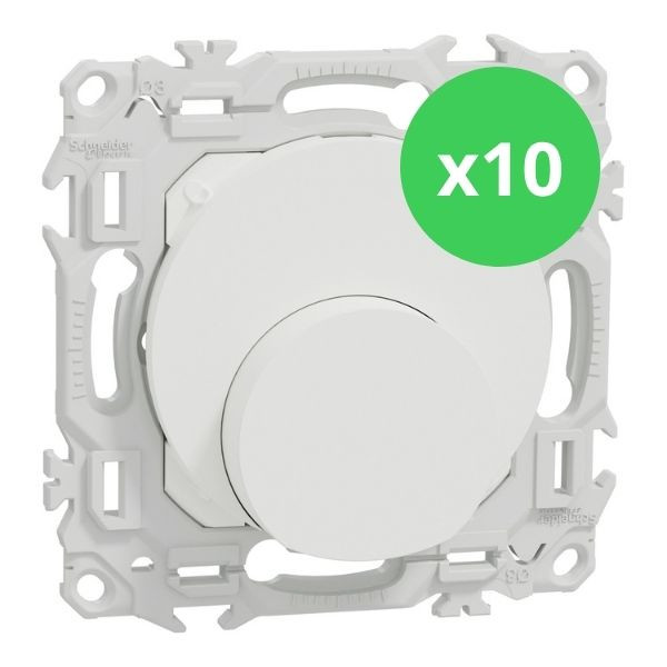 Schneider - Odace 2025 - LOT de 10 Sorties de câble - Serre câble 6 à 12 mm² - Blanc craie - Réf : S920662 x 10