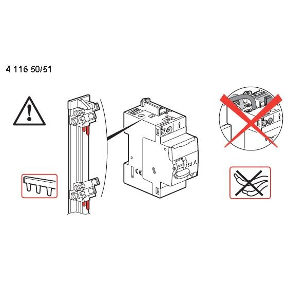 LEGRAND - Interrupteur différentiel - DX3 - 2P - 63A - 30mA - Type AC - Départ Haut Auto - Réf : 411650
