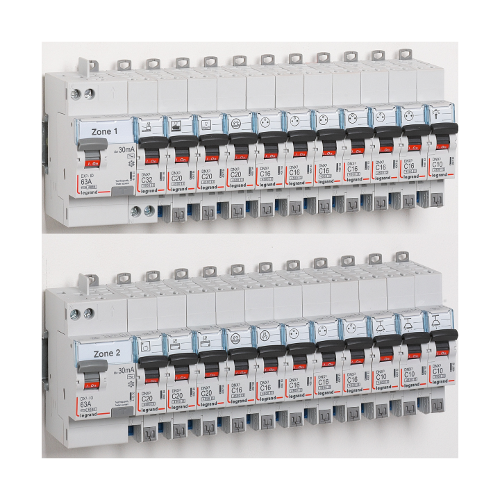 LEGRAND - Interrupteur différentiel - DX3 - 2P - 63A - 30mA - Type AC - Départ Haut Auto - Réf : 411650