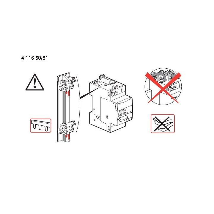 LEGRAND - Interrupteur différentiel - DX3 - 2P - 63A - 30mA - Type A - Départ Haut Auto - Réf : 411651