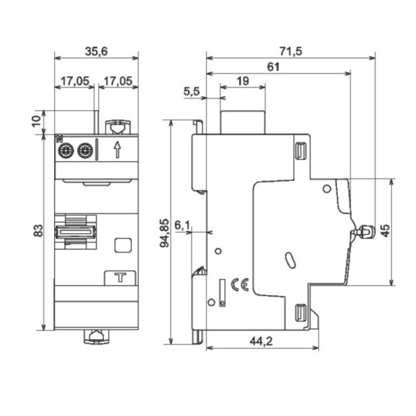 LEGRAND - Interrupteur différentiel - DX3 - 2P - 63A - 30mA - Type AC - Départ Haut Auto - Réf : 411650