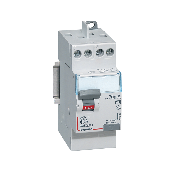 LEGRAND - Interrupteur différentiel - DX3 - 2P - 40A - 30mA - Type A - Départ Haut à Vis - Réf : 411617