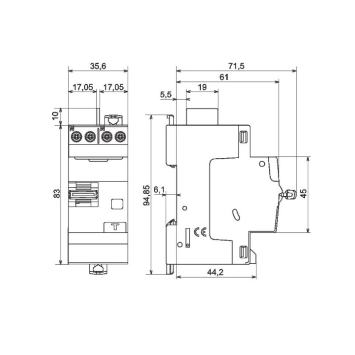 LEGRAND - Interrupteur différentiel - DX3 - 2P - 40A - 30mA - Type A - Départ Haut à Vis - Réf : 411617