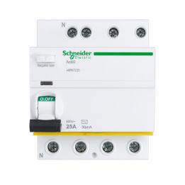 Schneider - Acti9 ilG40 - interrupteur différentiel tête de groupe - 3P+N - 25A - 30 mA - Type AC - Réf : A9R67725