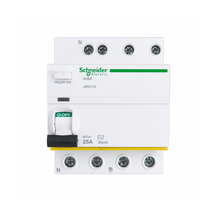 Schneider - Acti9 ilG40 - interrupteur différentiel tête de groupe - 3P+N - 25A - 30 mA - Type AC - Réf : A9R67725