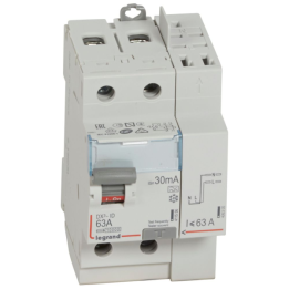 LEGRAND - Interrupteur différentiel - DX3 - 2P - 63A - 30mA - Type A - Départ Haut Auto - Réf : 411639