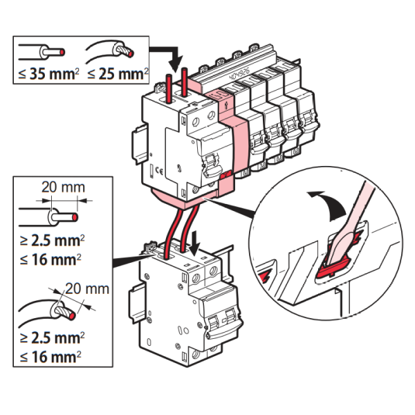LEGRAND - Interrupteur différentiel - DX3 - 2P - 63A - 30mA - Type A - Départ Haut Auto - Réf : 411639