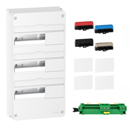 Schneider - Resi9 - LOT - coffret 13M - 3R + bornier 3 phases+Neutre - Réf. : R9H13403+R9H13411P